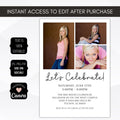 back of graduation invitation with  photos and grad party details